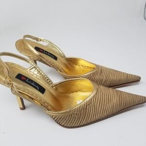 Luichiny Gold Heels. Size 7. Made in Brazil.